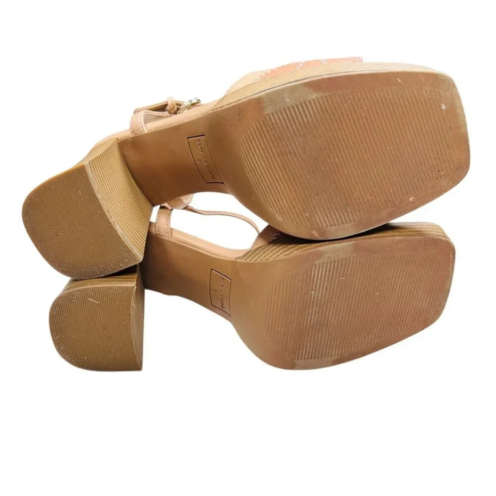 Sun+Stone Diannaa 8 Patchwork Platform Sandal Retro Boho Block Heel